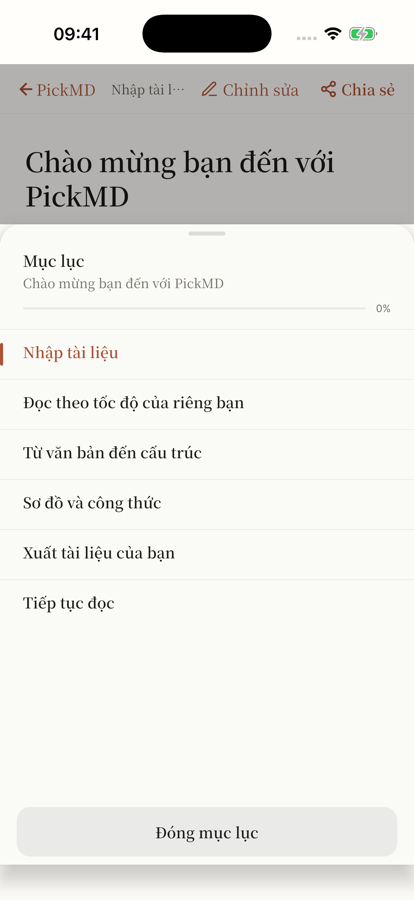 PickMD · Mục lục